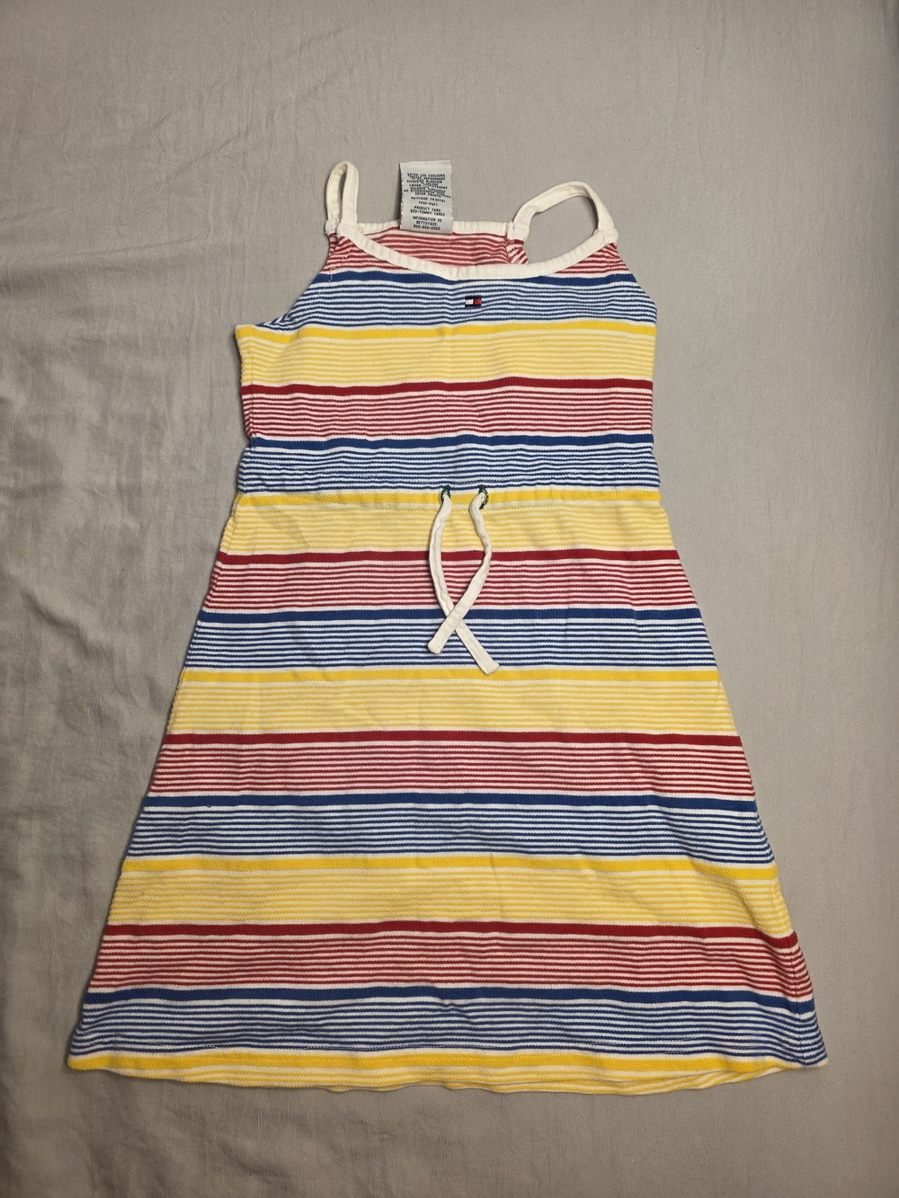 Vintage Y2K Tommy Hilfiger Yellow, Blue & Red Striped Tank Dress
